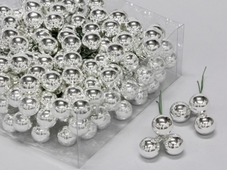 Boîte de 144 boules verre argent D20mm