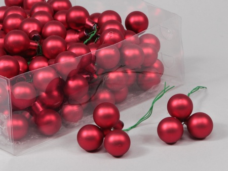 Boîte de 144 boules verre rouge D25mm