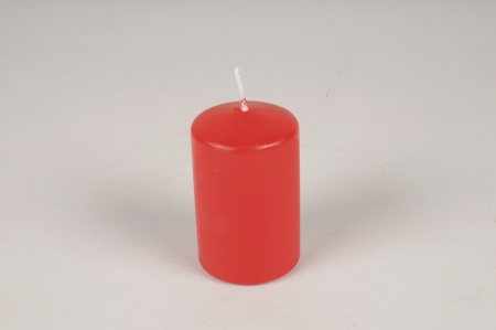 Boîte de 24 bougies cylindres rouges D5cm H8cm