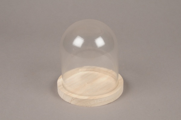 Cloche de verre avec plateau bois BELLA Petit modèle - La Fée Caséine