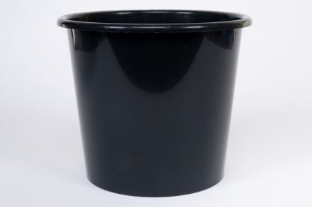 Seau conique en plastique noir 5L D21cm H20cm