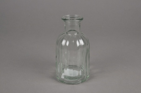 Vase bouteille en verre D7.5cm H13.5cm