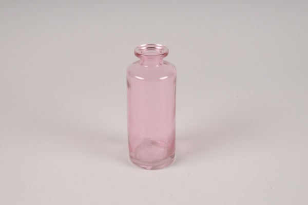 Vase évasé rose bouteille décorative en verre épais