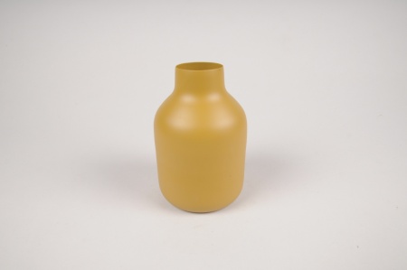 Vase en métal moutarde D9cm H14cm