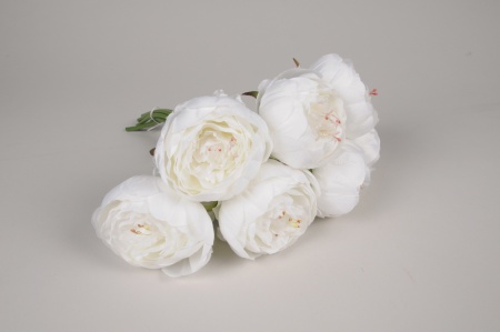 Bouquet de pivoines artificielles blanches H33cm