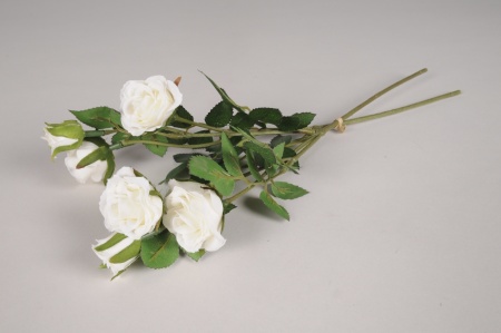 Bouquet de roses artificielles blanches H35cm