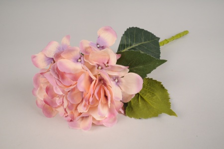 Hortensia artificiel rose et mauve H48cm
