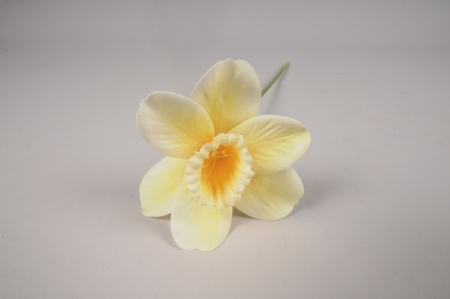 Narcisse artificiel jaune pâle H40cm
