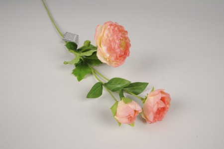 Renoncule artificielle rose H70cm