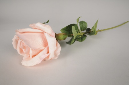 Rose artificielle rose clair H72cm