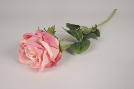 Rose artificielle rose H72cm