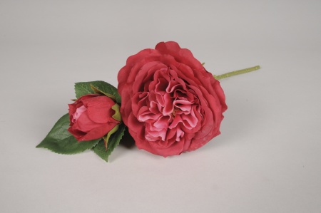 Rose artificielle rouge H35cm