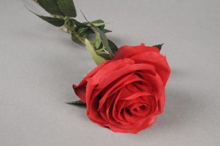 Rose artificielle rouge H64cm