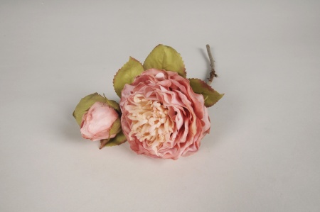 Rose artificielle vieux rose H35cm
