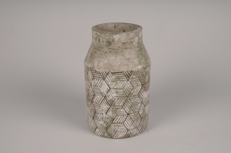 Vase en béton vieilli D15cm H24cm