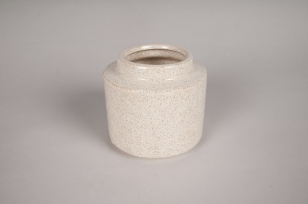 Vase en céramique beige D12cm H11cm