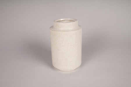 Vase en céramique beige D13cm H20.5cm