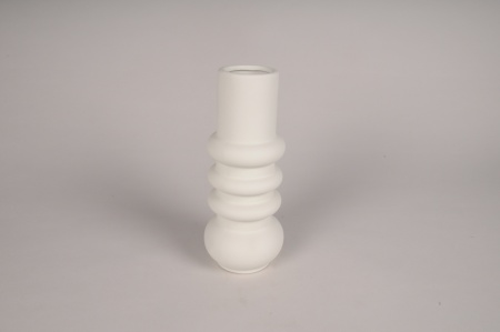Vase en céramique blanc D10cm H24.5cm