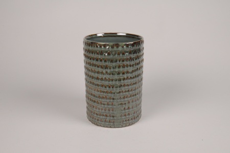 Vase en céramique bleu D14cm H20cm