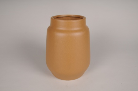 Vase en céramique marron clair D16cm H18.5cm