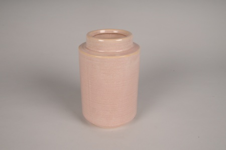 Vase en céramique rose D13cm H20.5cm