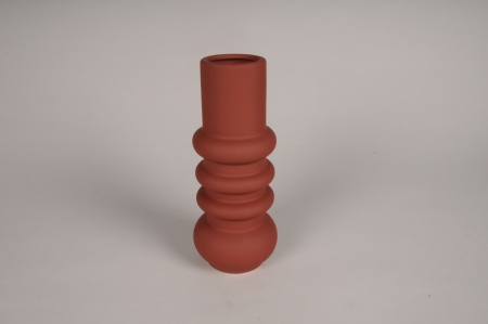 Vase en céramique terracotta D10cm H24.5cm