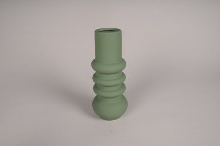 Vase en céramique vert D10cm H24.5cm