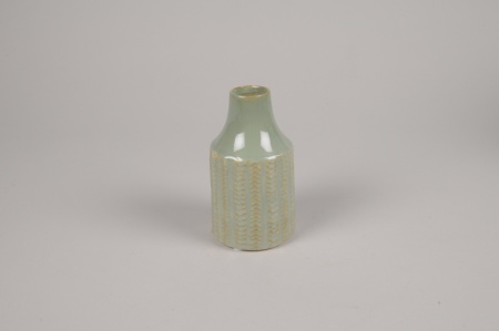 Vase en céramique vert d'eau D7.5cm H13cm