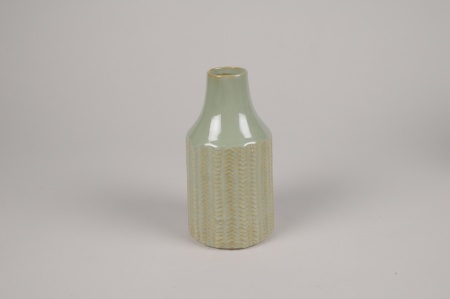 Vase en céramique vert d'eau D9.5cm H18cm