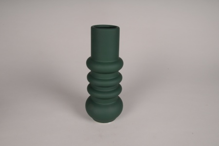 Vase en céramique vert émeraude D10cm H24.5cm