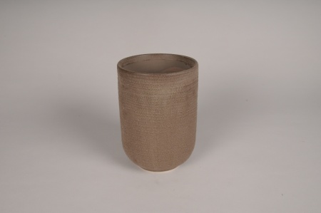 Vase en terre cuite brun D14.5cm H20cm