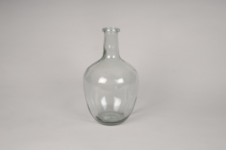 Vase bouteille en verre D17.5cm H30cm