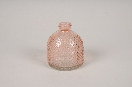 Vase soliflore en verre rose D7.5cm H9cm