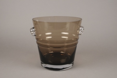 Seau à champagne en verre marron D24cm H24cm