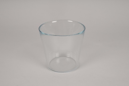 Vase en verre conique D13.5cm H12.5cm