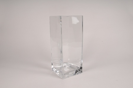 Vase carré en verre 14x14cm H35cm