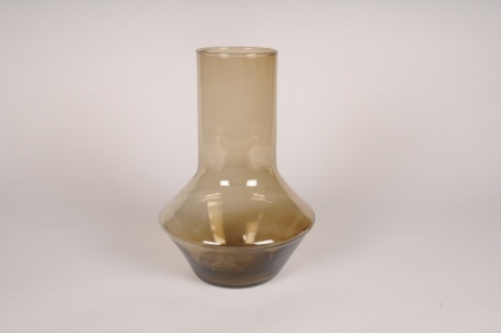 Vase en verre ambre D20cm H30cm