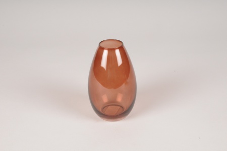 Vase en verre bordeaux D8cm H12.5cm