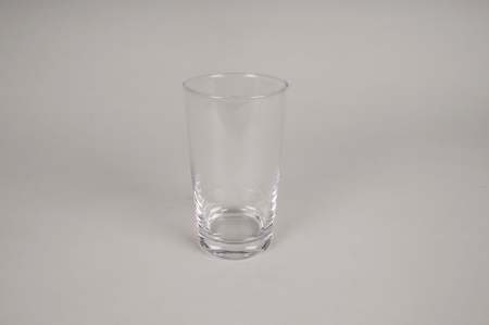 Vase en verre conique D8.5cm H15cm