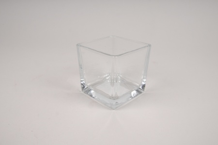 Vase en verre cube 8x8cm H8cm