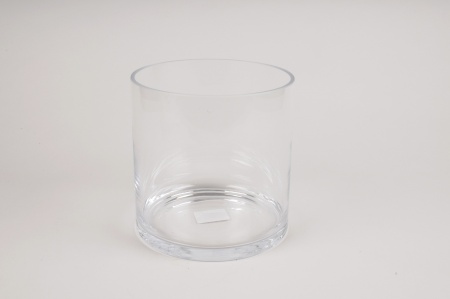 Vase en verre cylindre D17.5cm H18cm