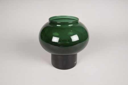 Vase en verre déco vert D20cm H20cm