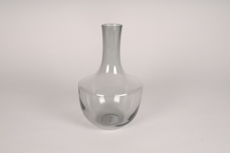 Vase en verre gris D16cm H25cm
