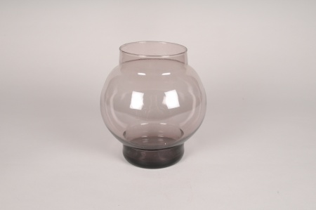 Vase en verre prune D19cm H20cm