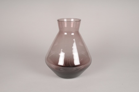 Vase en verre prune D19cm H24.5cm