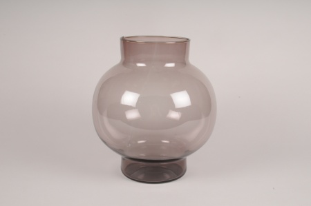 Vase en verre prune D22cm H22cm
