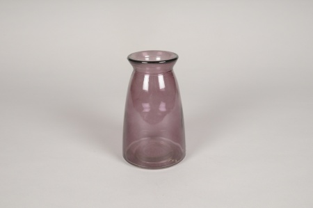 Vase en verre violet D12.5cm H22.5cm