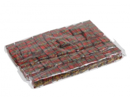 Paquet de 60 cadeaux sur pique ecossais H25cm