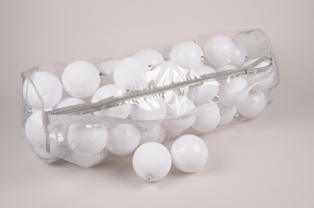 Sac de 50 boules plastique blanc D10cm