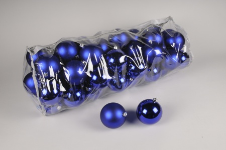 Sac de 50 boules plastique bleu D10cm